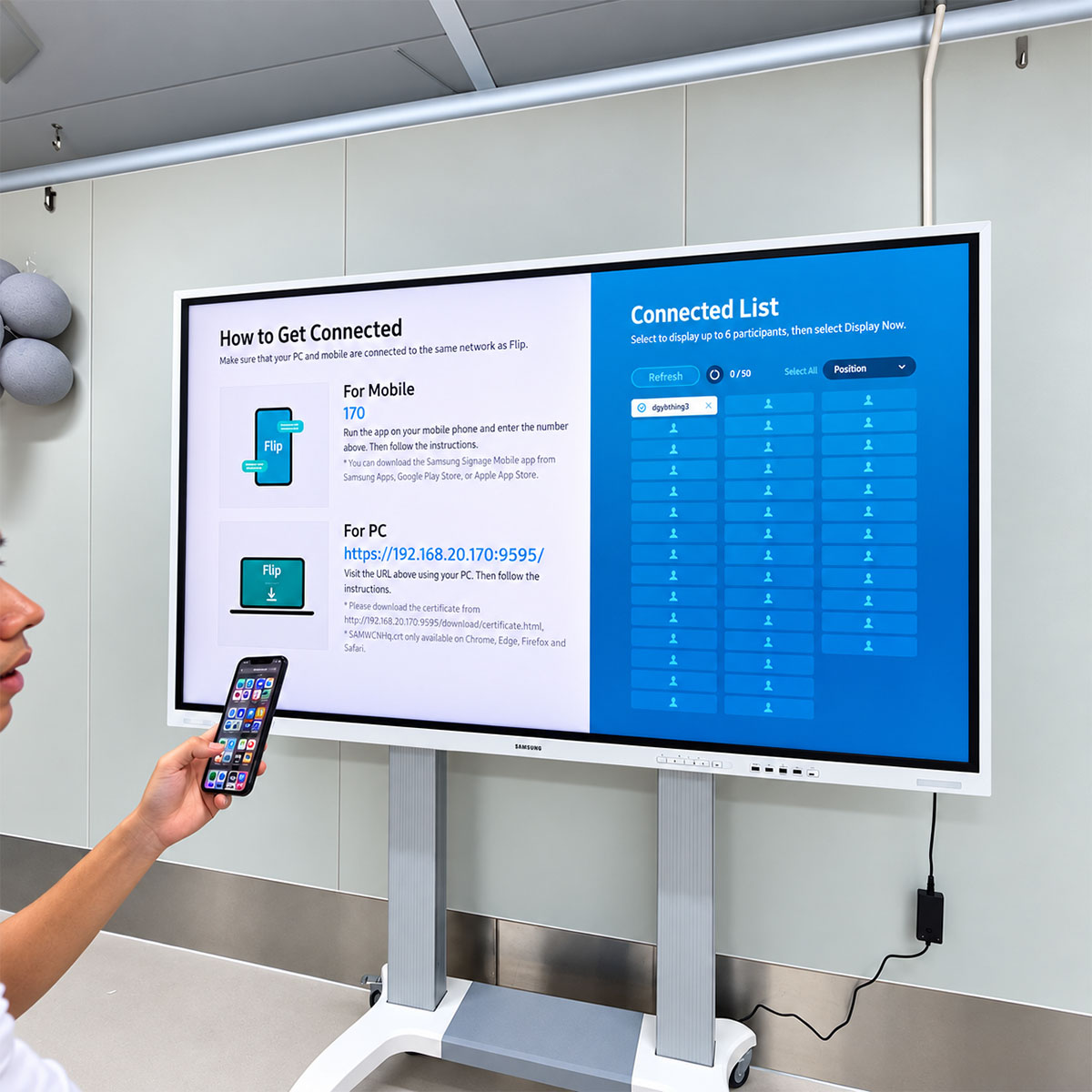 55-Inch Interactive Flat Panel Display Hardware and System Configuration
